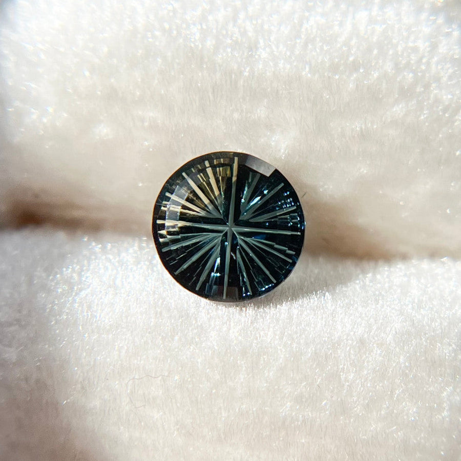 Deep Teal Parti Color Australian Sapphire Starbrite™ Cut by John Dyer