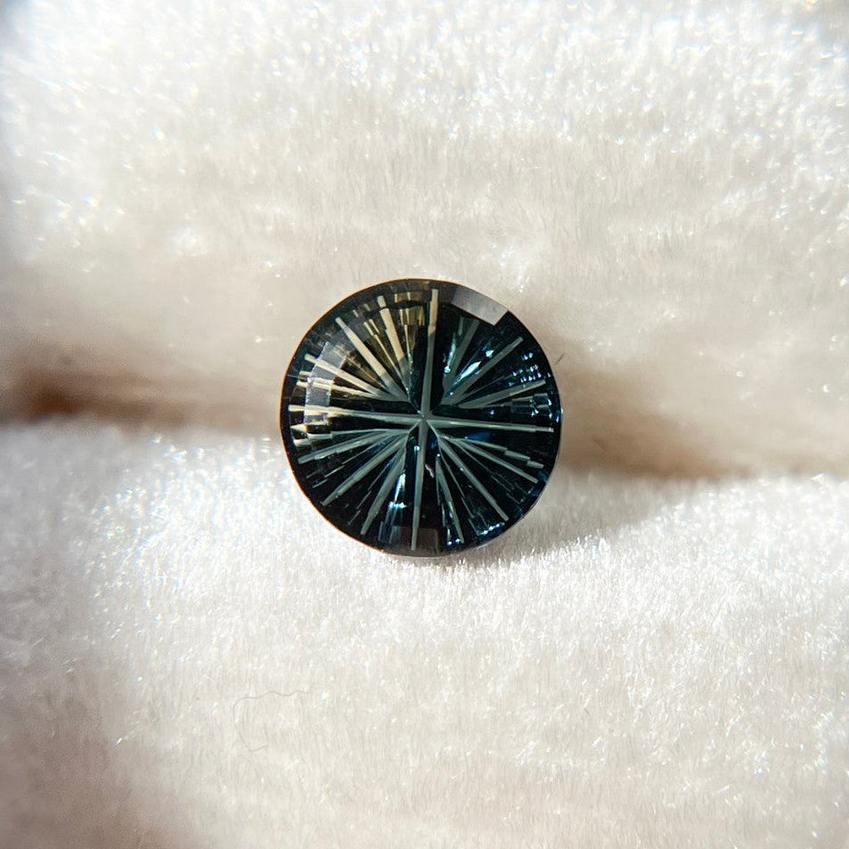 Deep Teal Parti Color Australian Sapphire Starbrite™ Cut by John Dyer