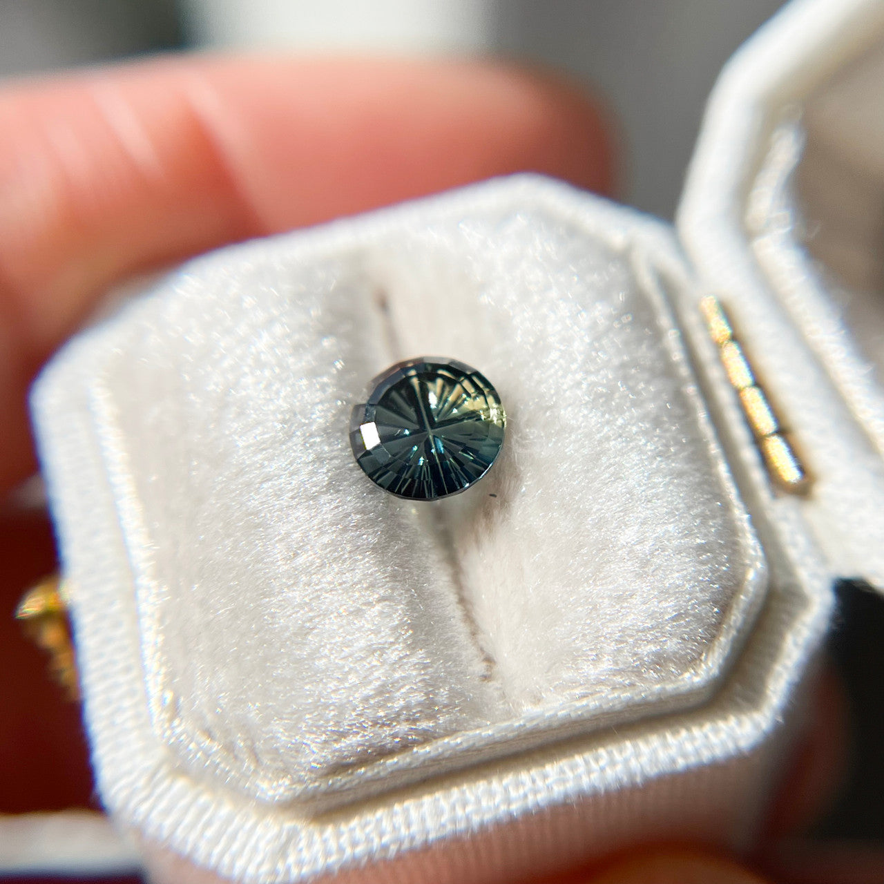 Deep Teal Parti Color Australian Sapphire Starbrite™ Cut by John Dyer