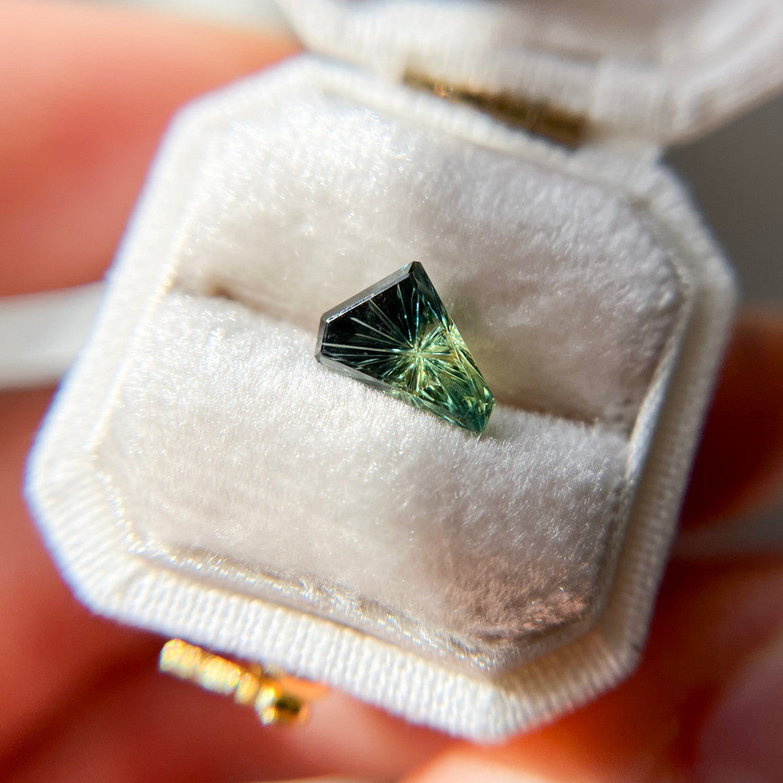 Sea Green Parti Color Sapphire Starbrite™ Cut by John Dyer