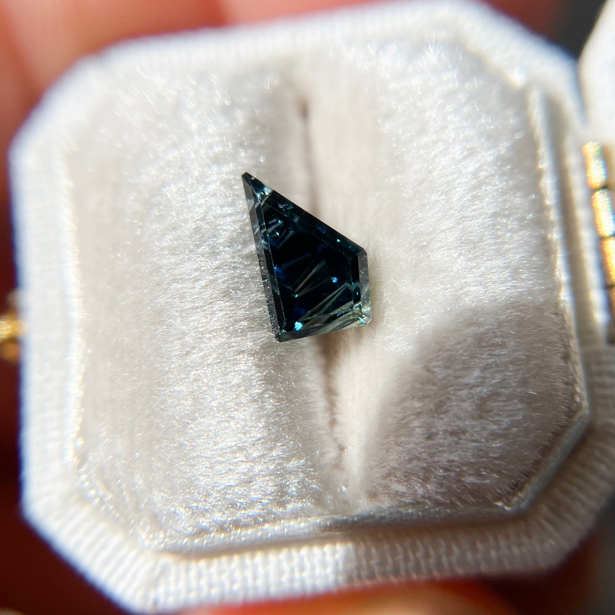 Dark Teal Parti Color Australian Sapphire Dreamscape™ Cut by John Dyer