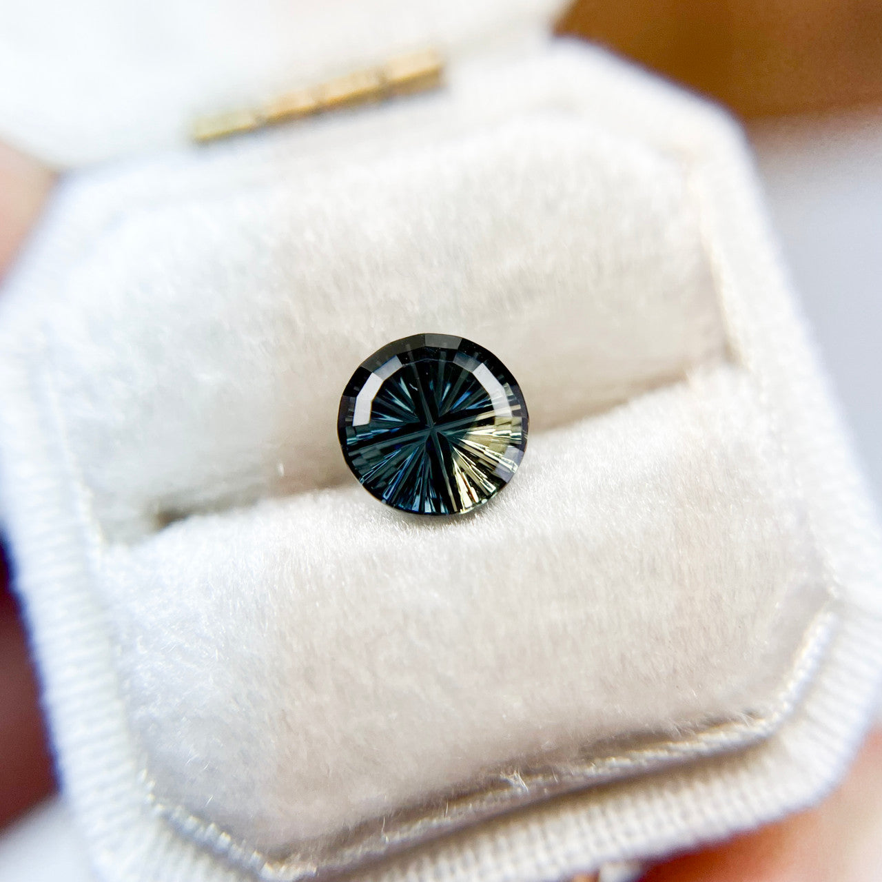 Deep Teal Parti Color Australian Sapphire Starbrite™ Cut by John Dyer