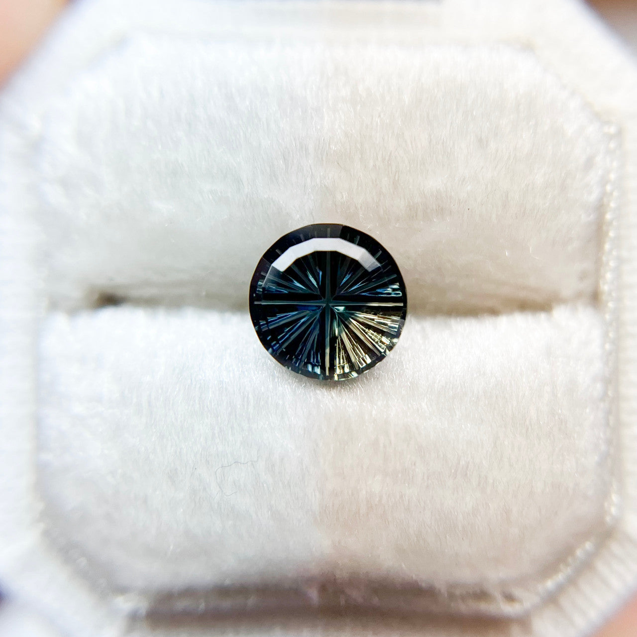 Deep Teal Parti Color Australian Sapphire Starbrite™ Cut by John Dyer