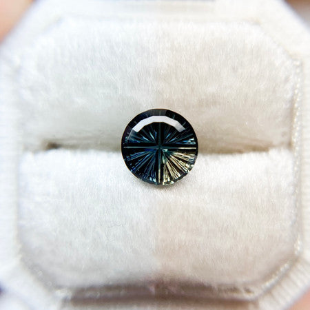 Deep Teal Parti Color Australian Sapphire Starbrite™ Cut by John Dyer