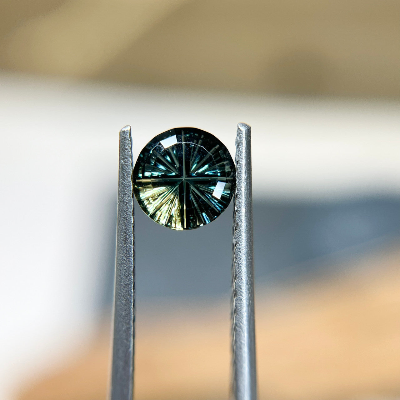 Deep Teal Parti Color Australian Sapphire Starbrite™ Cut by John Dyer