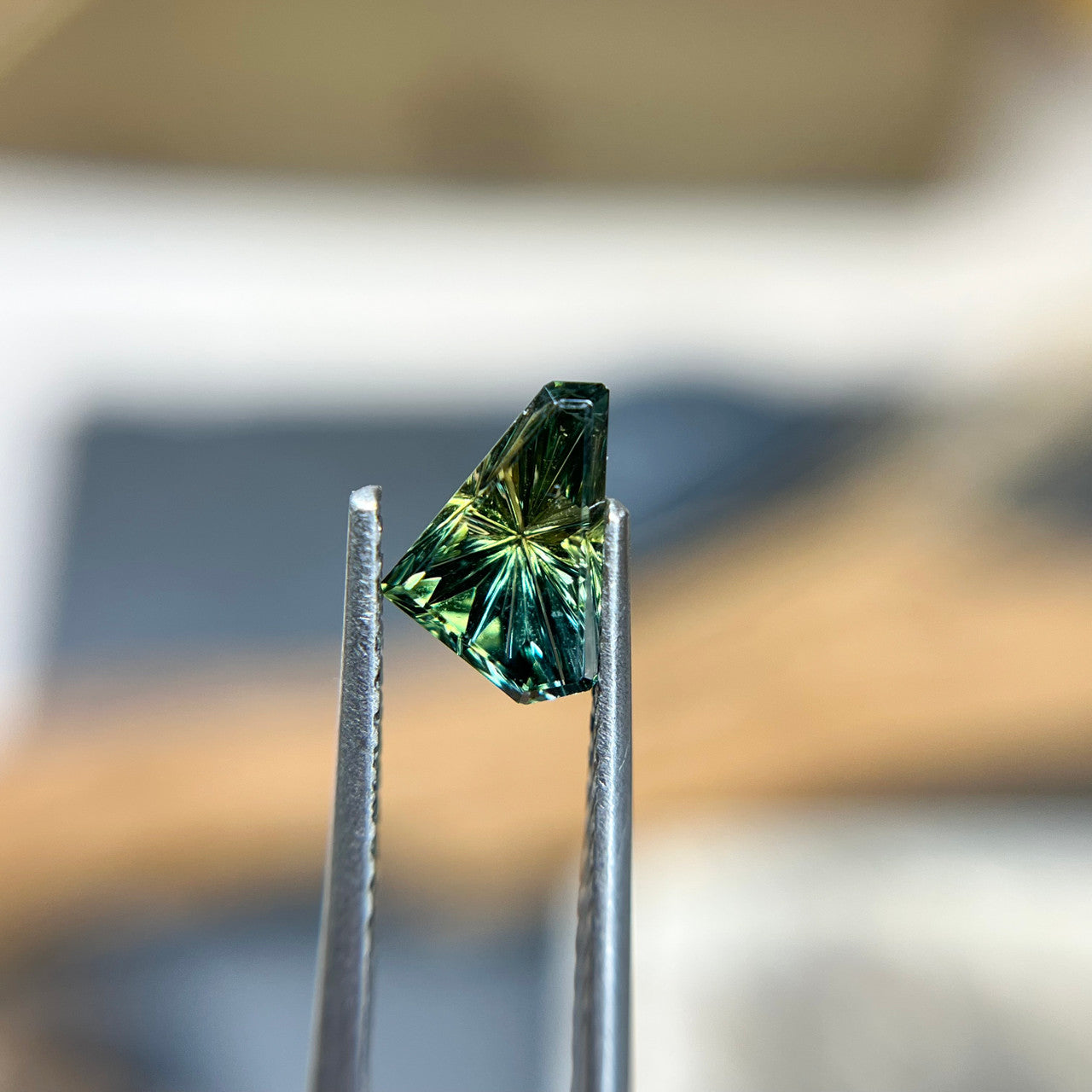 Sea Green Parti Color Sapphire Starbrite™ Cut by John Dyer