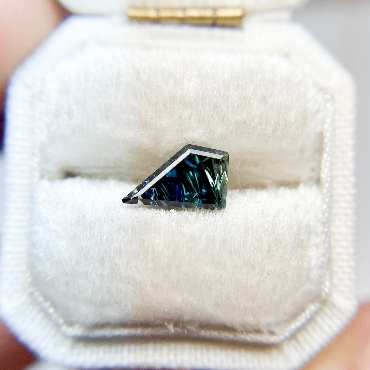 Dark Teal Parti Color Australian Sapphire Dreamscape™ Cut by John Dyer