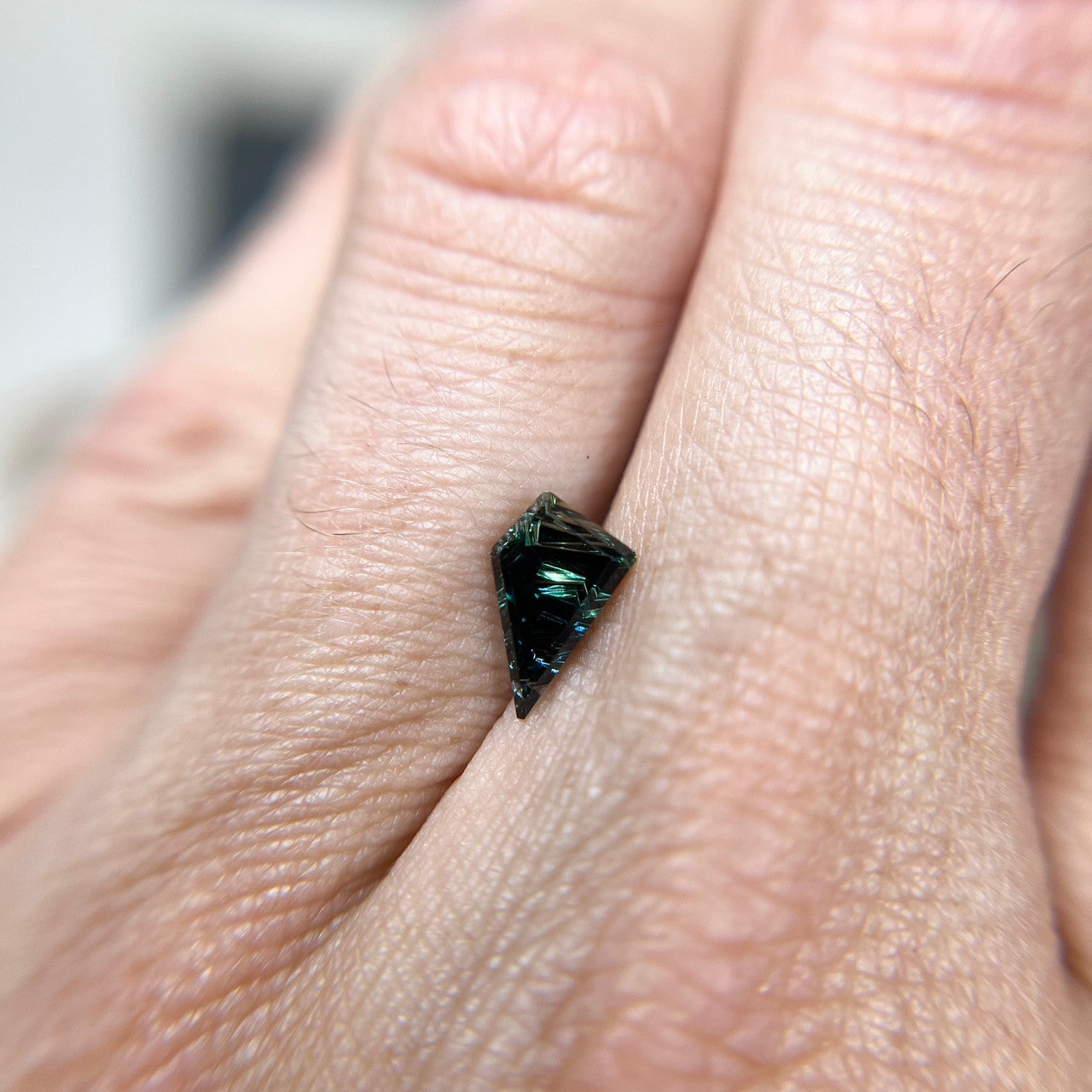 Dark Teal Parti Color Australian Sapphire Dreamscape™ Cut by John Dyer