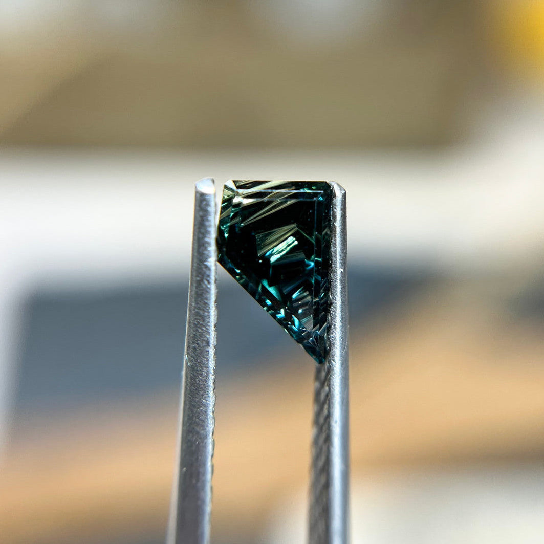Dark Teal Parti Color Australian Sapphire Dreamscape™ Cut by John Dyer