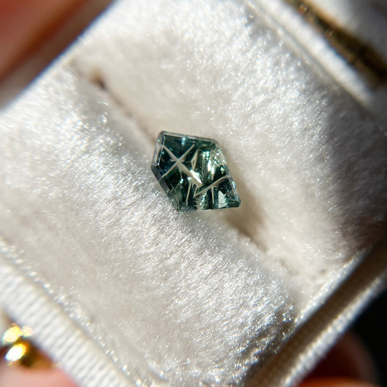 Light Blue Teal Parti Color Sapphire Dreamscape™ Cut by John Dyer