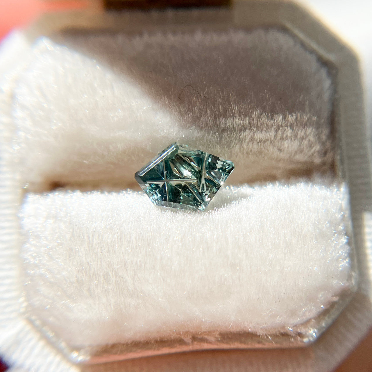 Light Blue Teal Parti Color Sapphire Dreamscape™ Cut by John Dyer