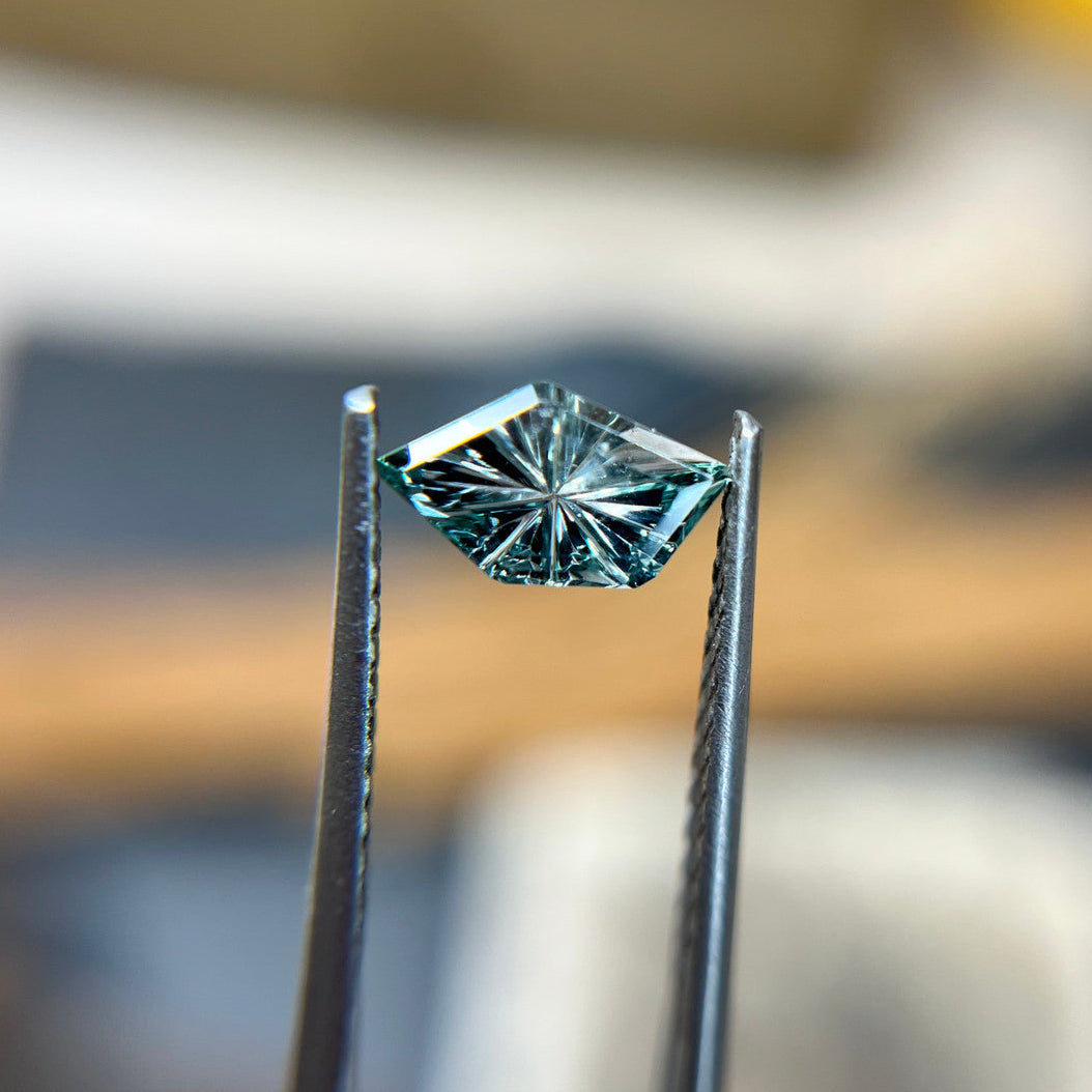Arctic Blue Parti Color Montana Sapphire Starbrite™ Cut by John Dyer