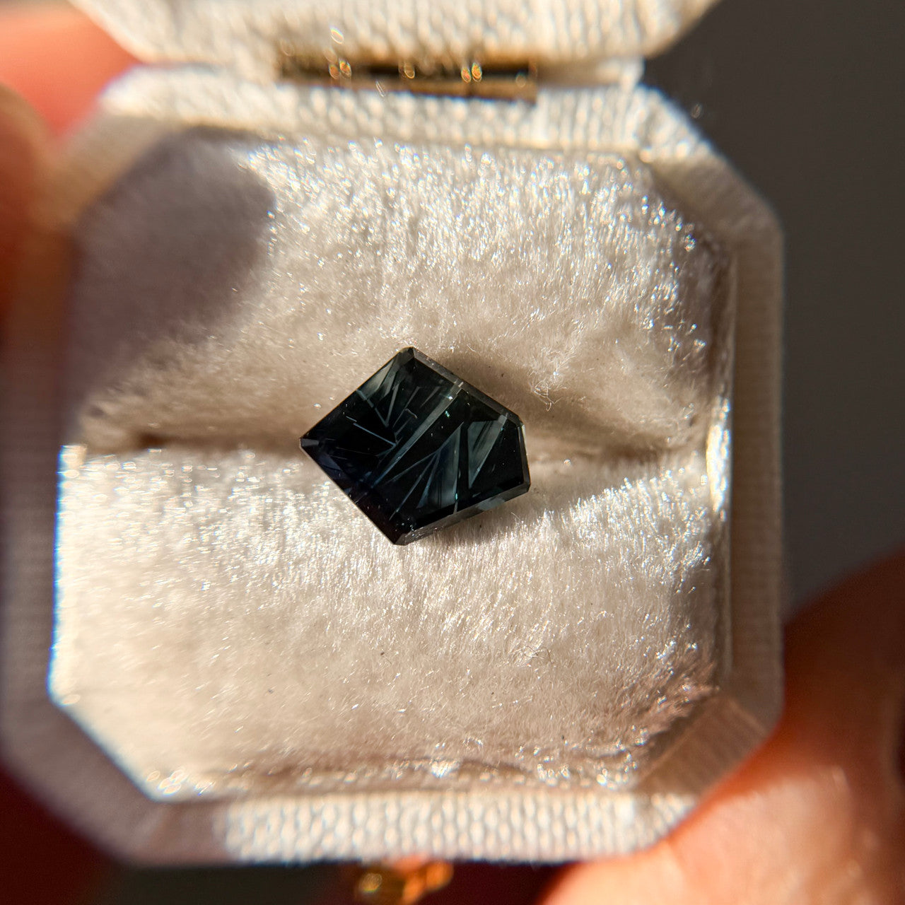 Parti Color Teal Blue Australian Sapphire Freeform Dreamscape™ Cut by John Dyer