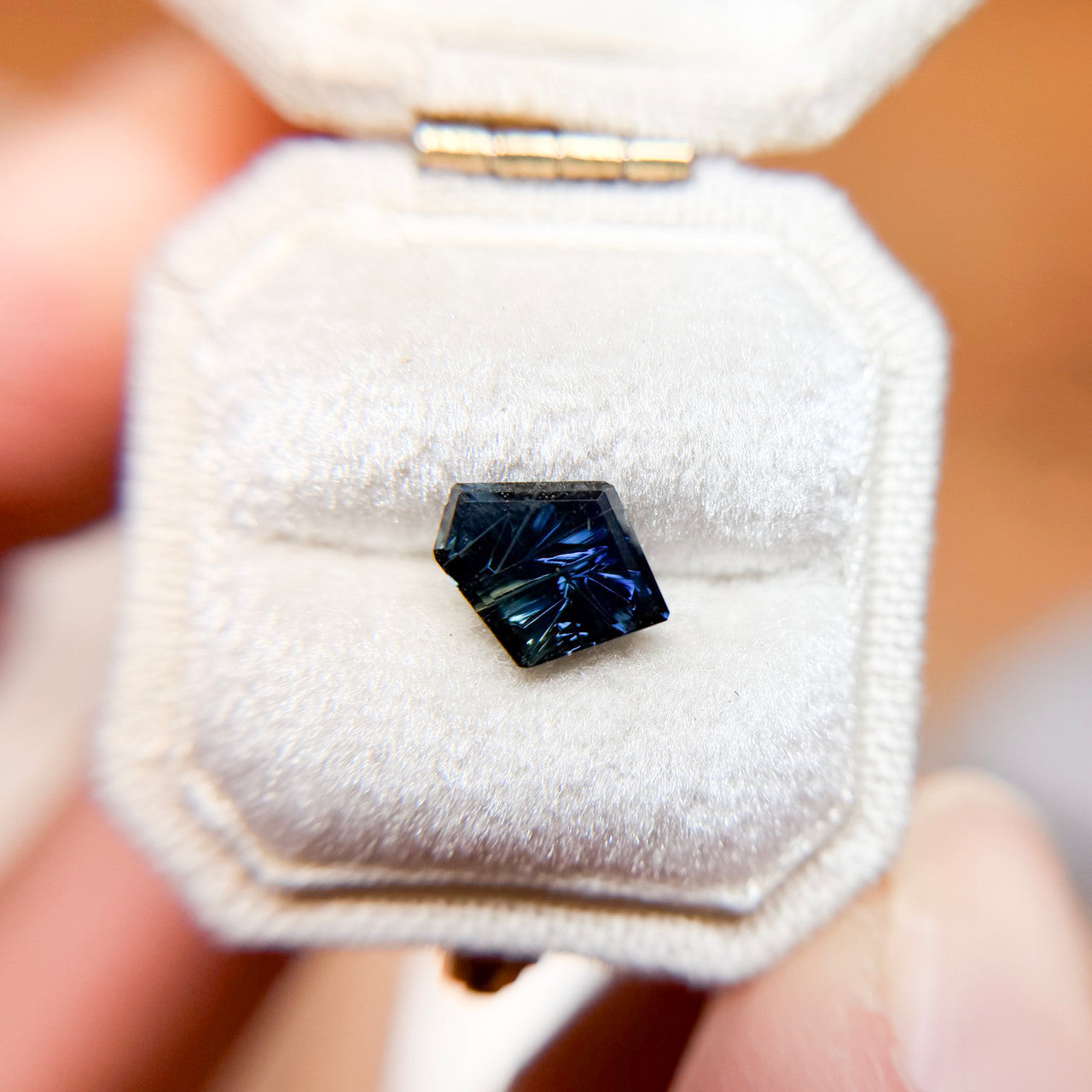 Parti Color Teal Blue Australian Sapphire Freeform Dreamscape™ Cut by John Dyer