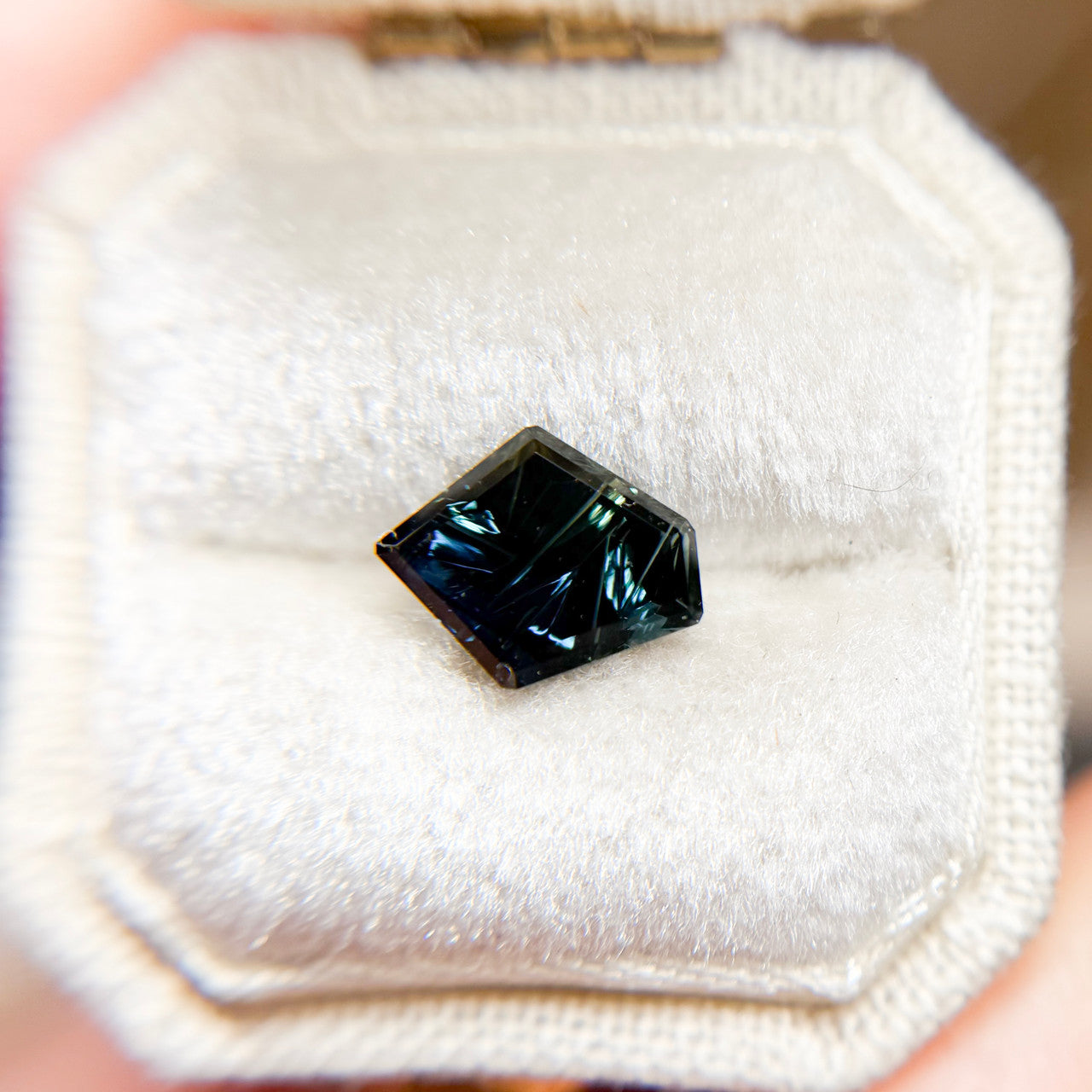 Parti Color Teal Blue Australian Sapphire Freeform Dreamscape™ Cut by John Dyer