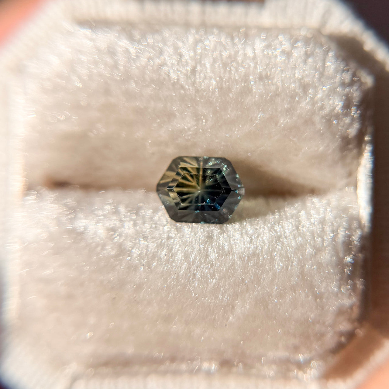 Parti Color Navy Golden Australian Sapphire Starbrite™ Cut by John Dyer