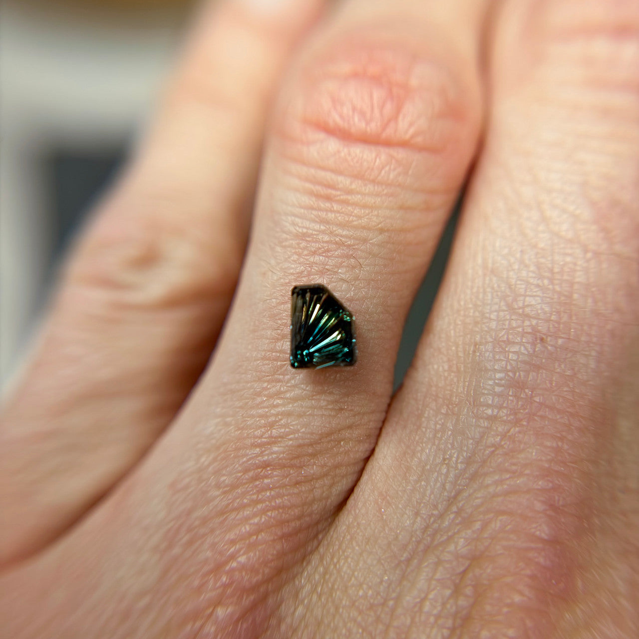 Parti Color Celestial Blue Green Australian Sapphire Dreamscape™ Cut by John Dyer