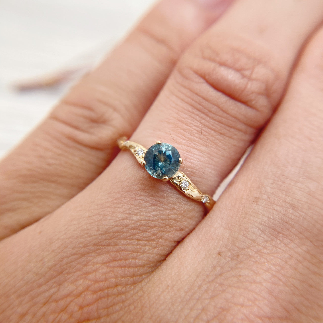 Braided Naples Solitaire w/Montana Sapphire - Ready To Ship