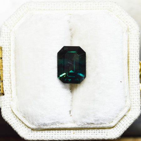 Montana Sapphire Deep Green Emerald Cut