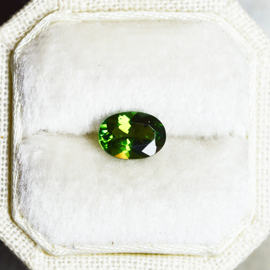 Vibrant Green Oval Montana Sapphire