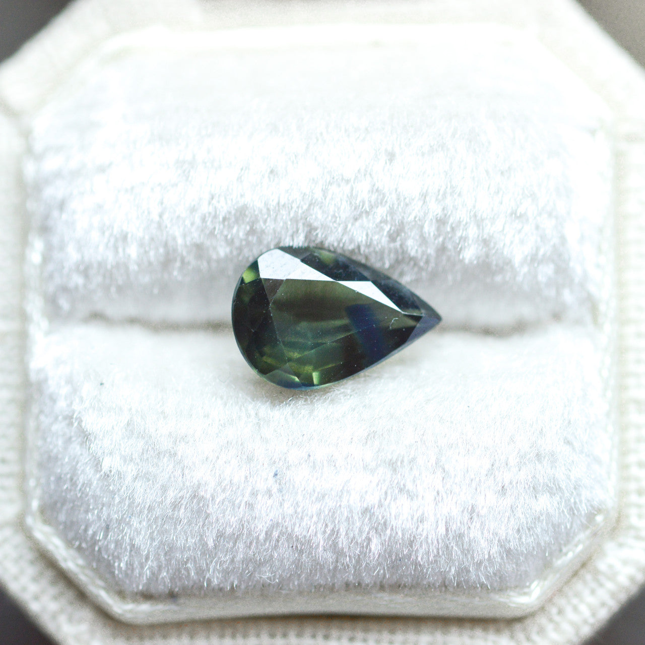 Green Blue Parti Color Pear Cut Montana Sapphire