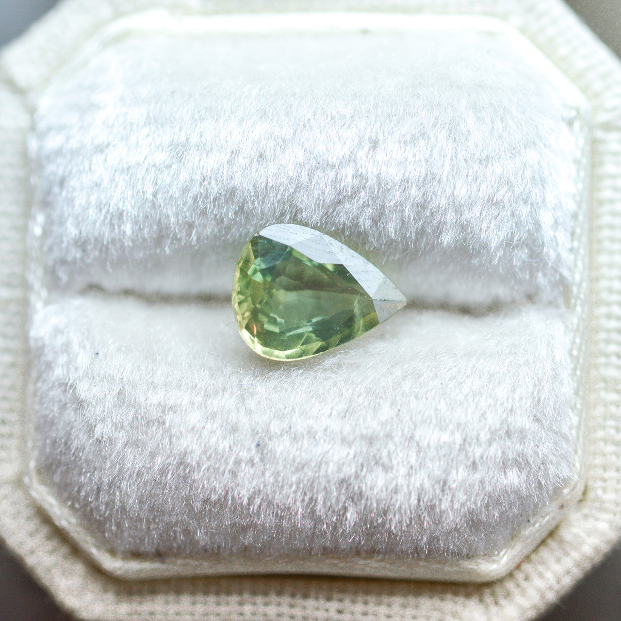 Pear Cut Bright Green Montana Sapphire