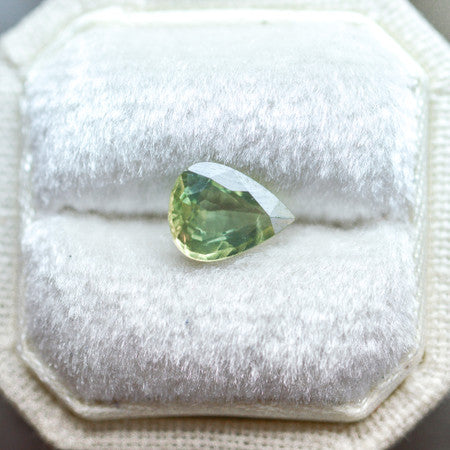Pear Cut Bright Green Montana Sapphire