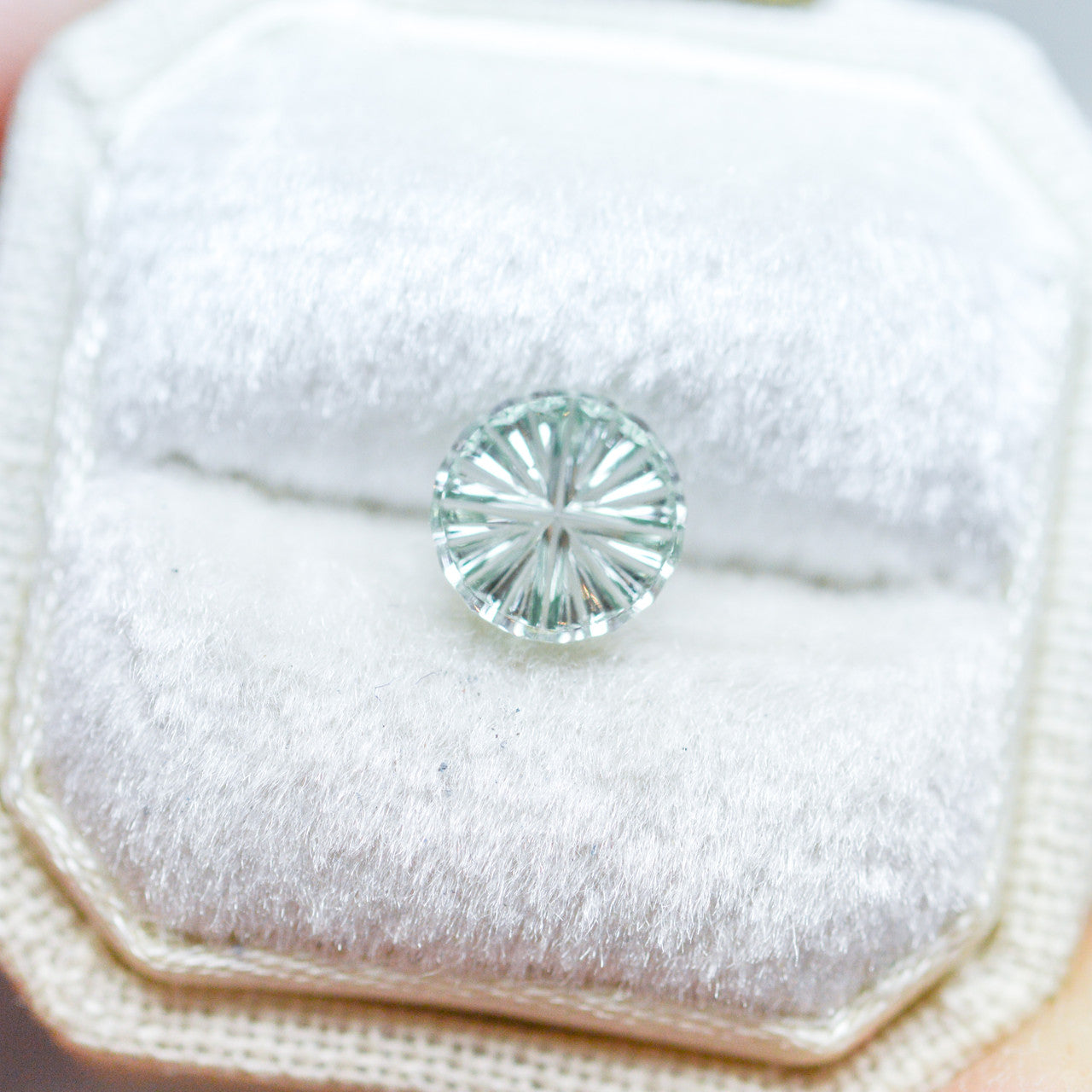 Light Green Round Montana Sapphire StarBrite™ Cut by  John Dyer