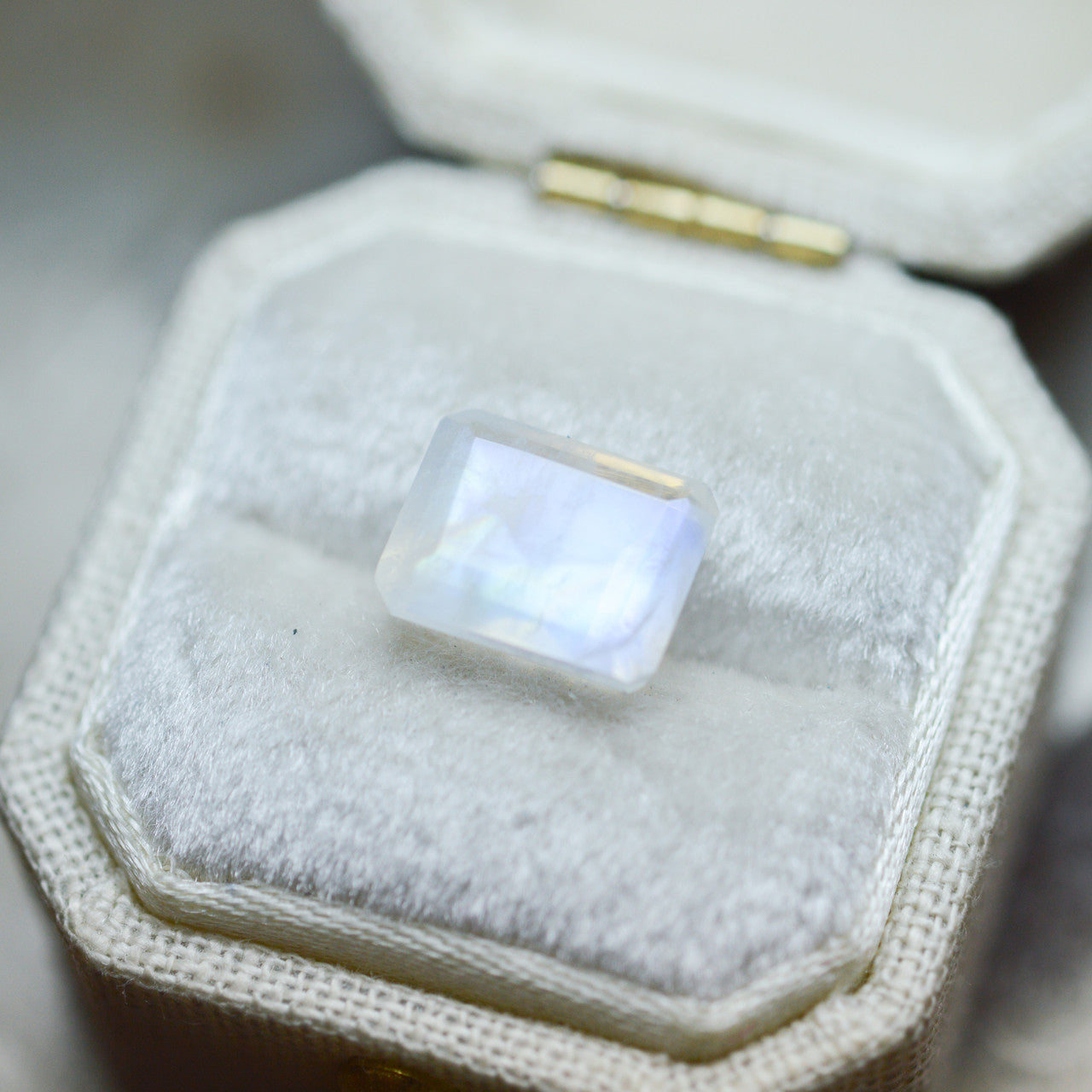 9x7mm Emerald Cut Enchanted Blue Moonstone