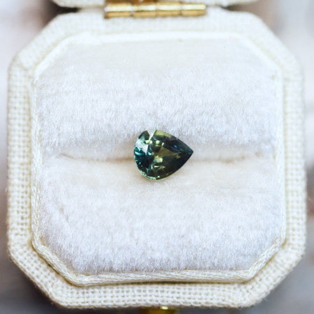Teal Blue Parti Color Pear Cut Montana Sapphire