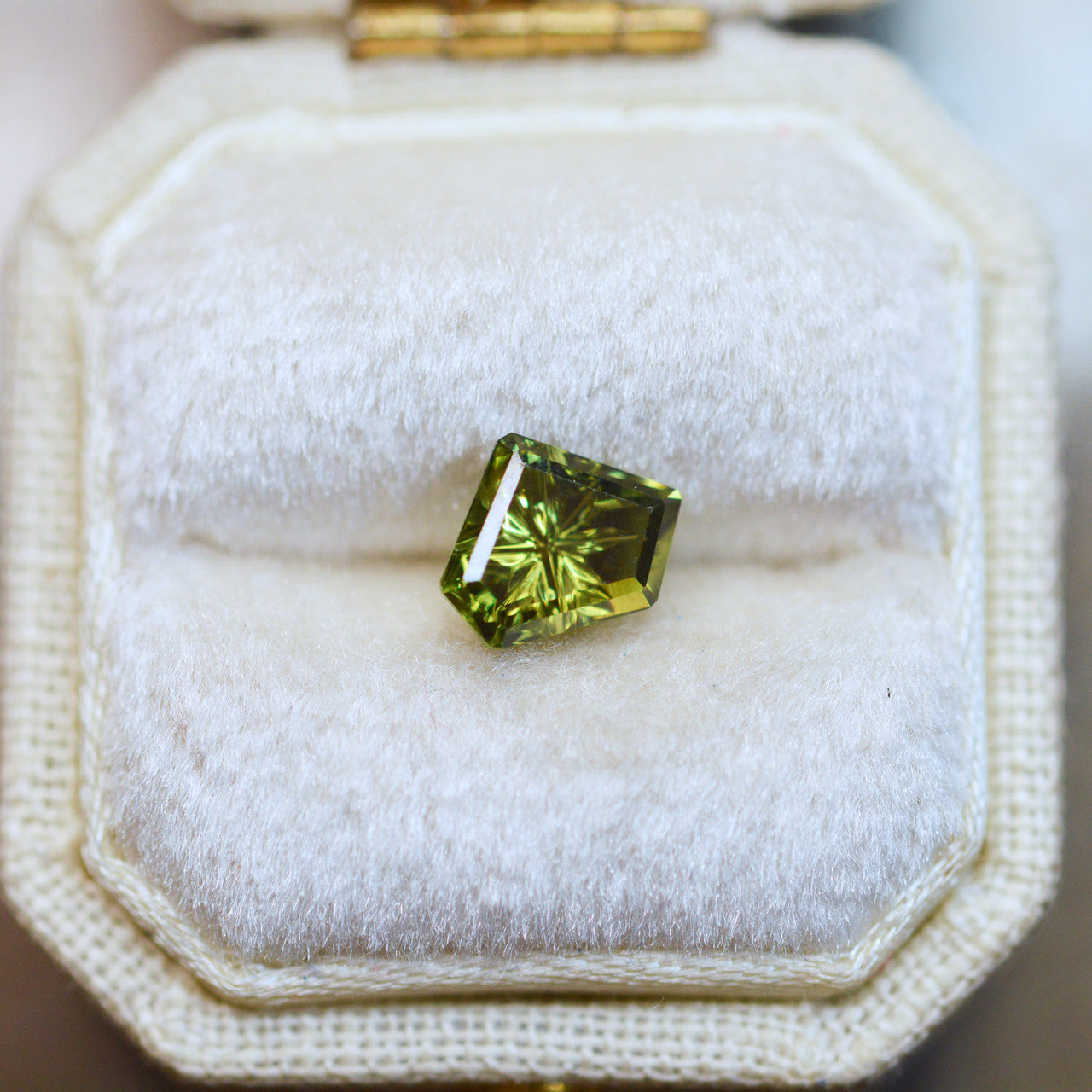 Green Lime Freeform Australian Sapphire StarBrite™ Cut by John Dyer