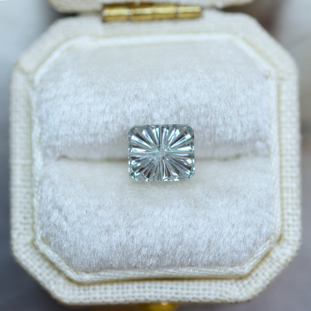 Silvery Blue Rectangular Montana Sapphire StarBrite™ Cut by John Dyer