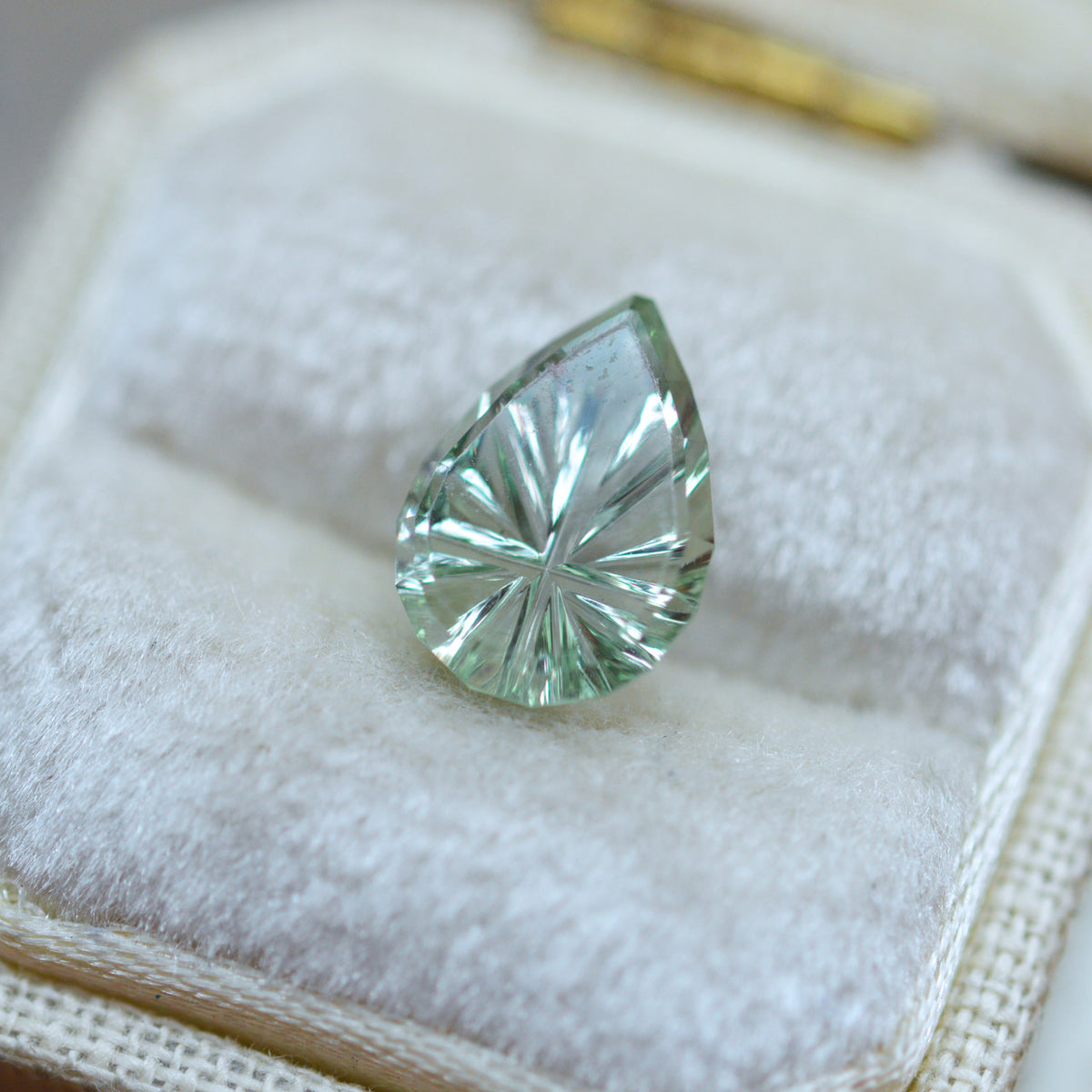 Large Teardrop Blue Green Montana Sapphire StarBrite™ Cut by  John Dyer