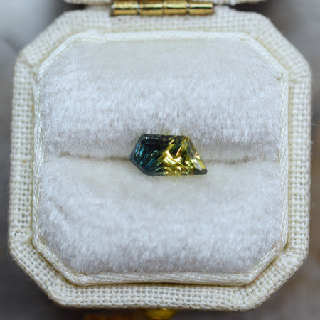 Parti Color Teal Lime Australian Sapphire Dreamscape™ Cut by  John Dyer