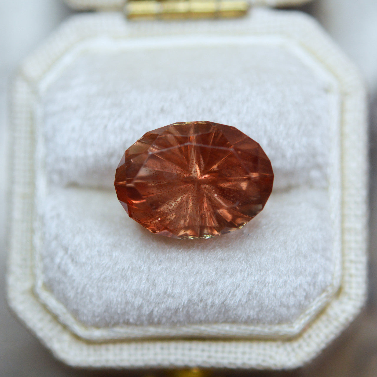 Deep Pink Oregon Sunstone Oval StarBrite™ Cut by John Dyer