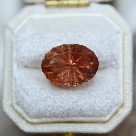 Deep Pink Oregon Sunstone Oval StarBrite™ Cut by John Dyer