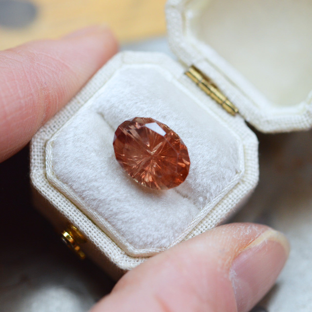 Deep Pink Oregon Sunstone Oval StarBrite™ Cut by John Dyer