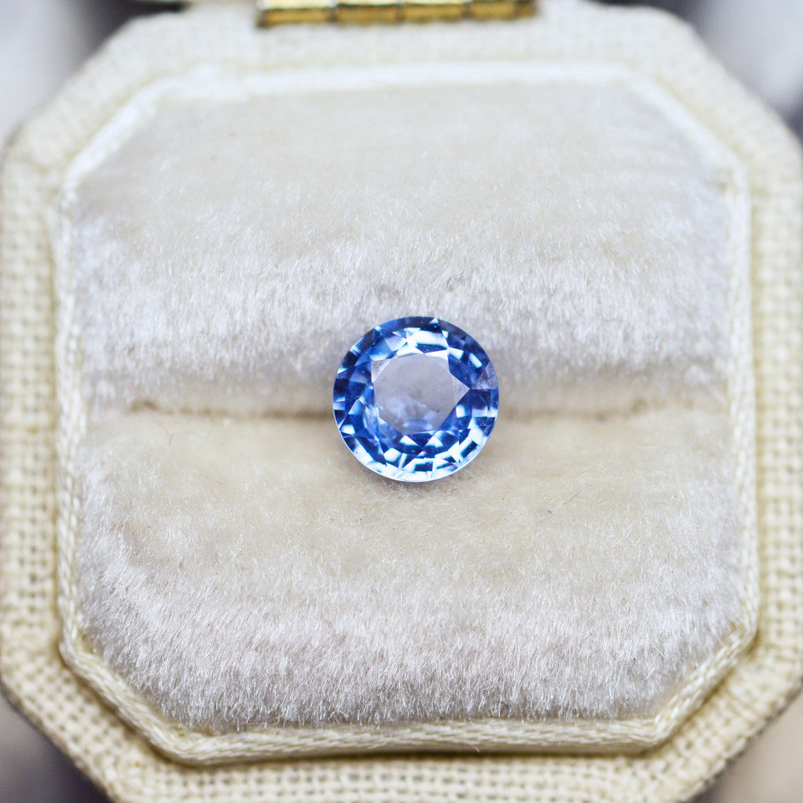 Glowing Light Blue Violet Sapphire