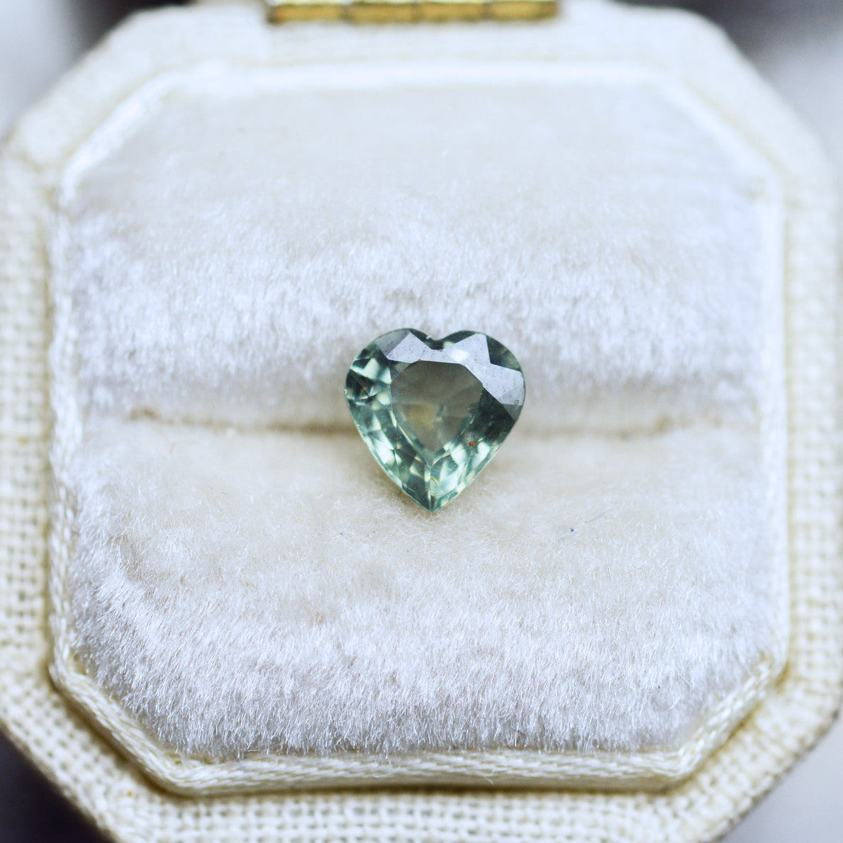 Reclaimed Heart Shaped Green Sapphire