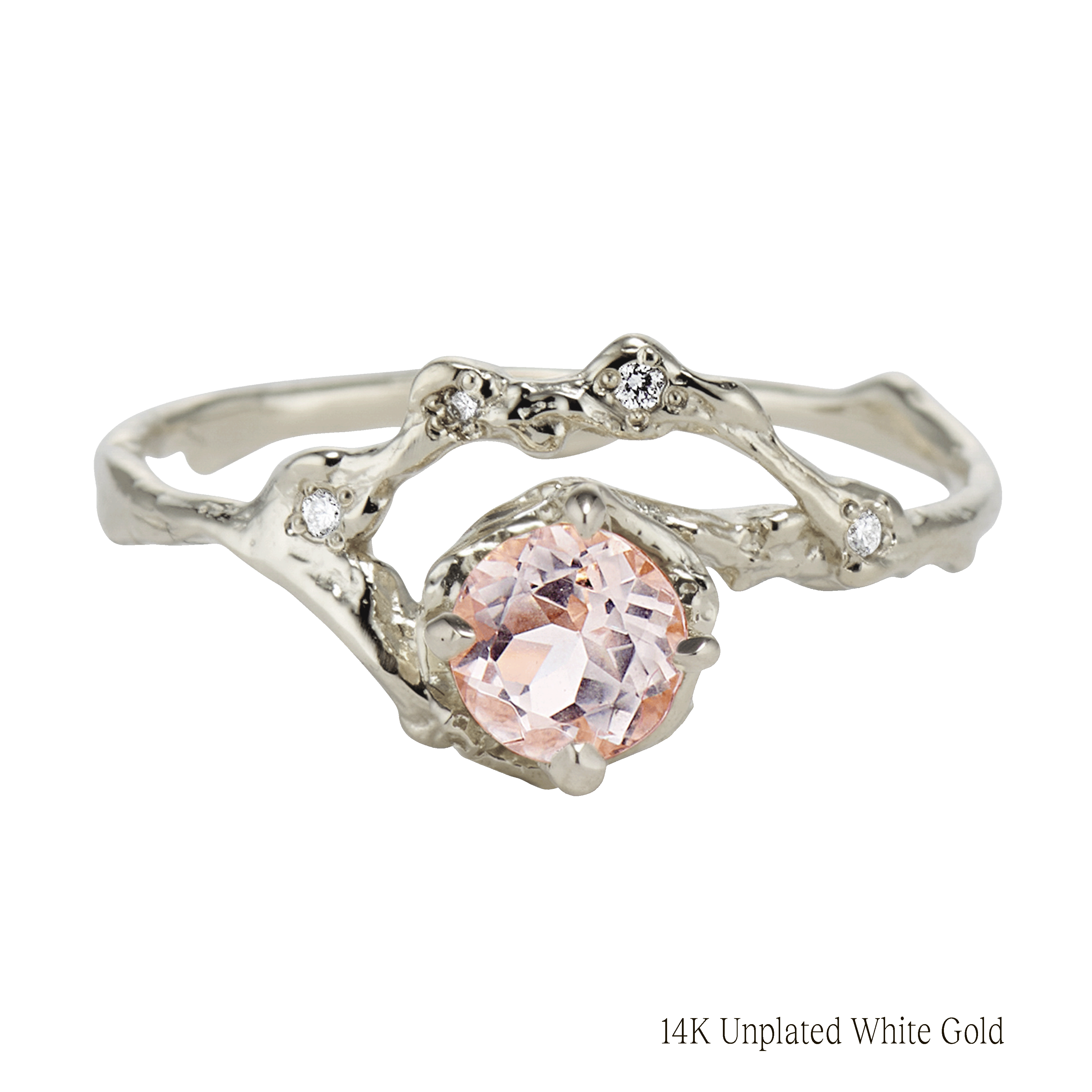 Demi Naples Morganite Half Halo