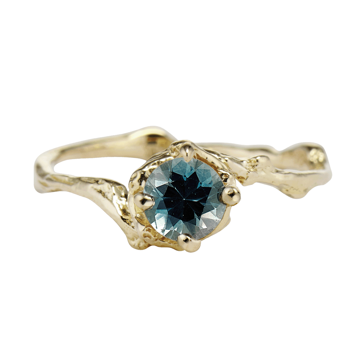 Demi Naples Teal Sapphire Solitaire