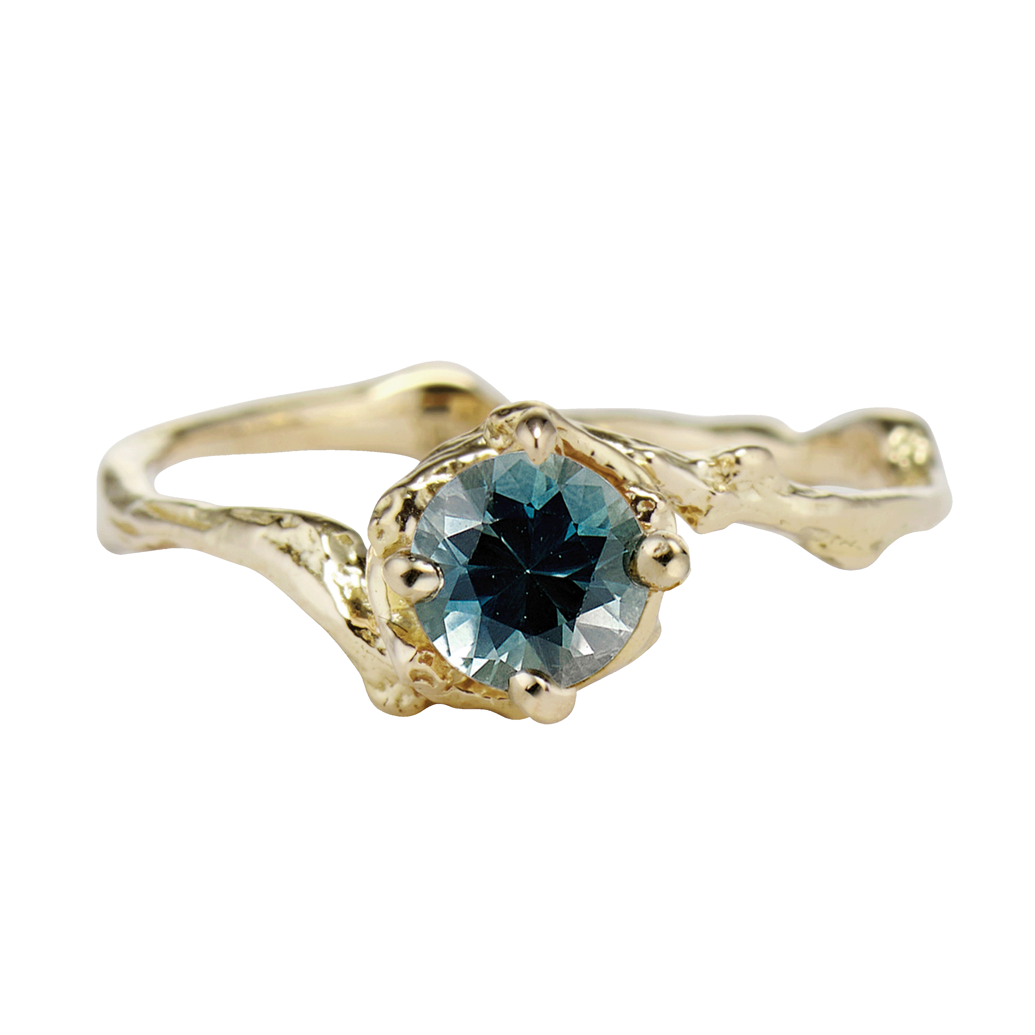 Demi Naples Teal Sapphire Solitaire