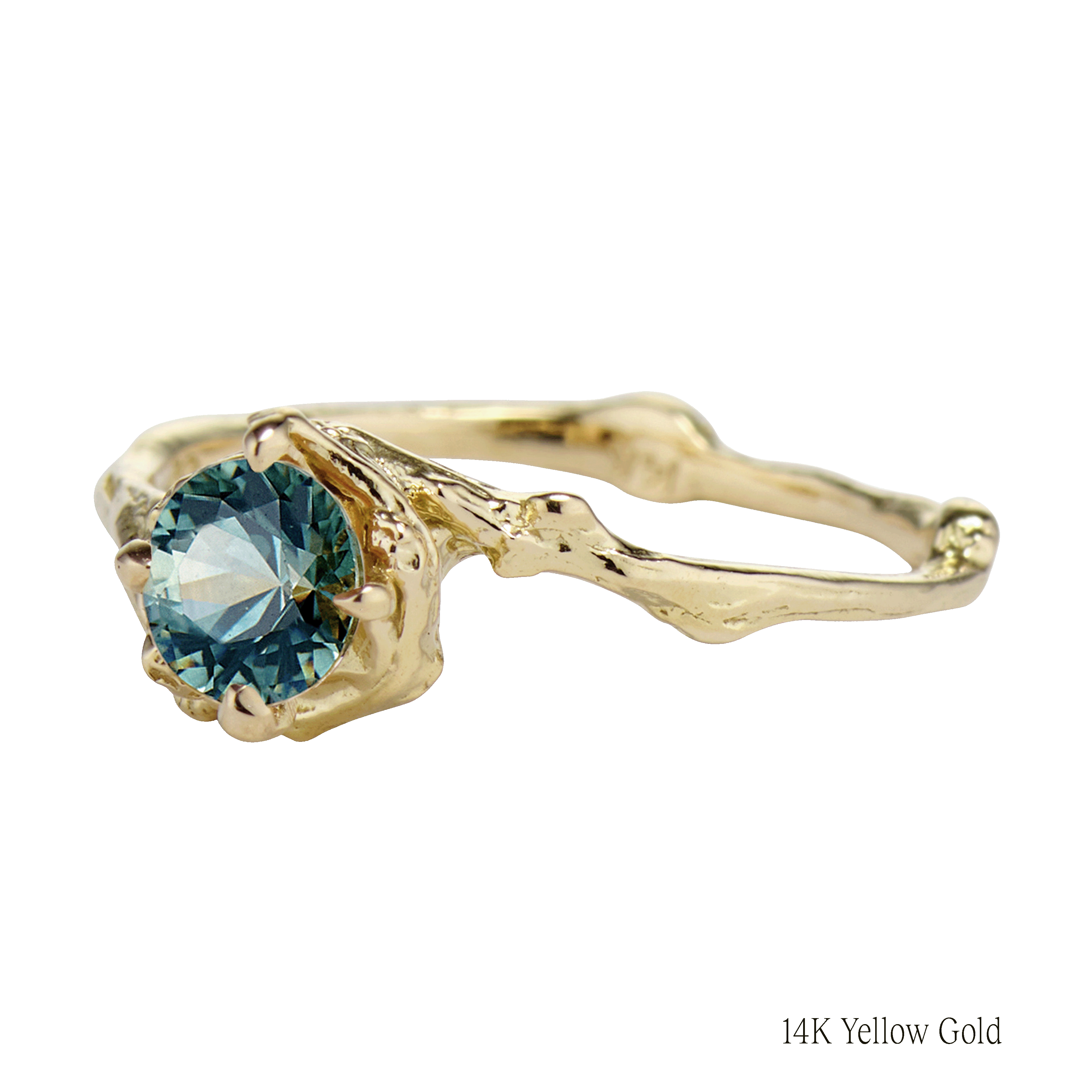 Demi Naples Teal Sapphire Solitaire