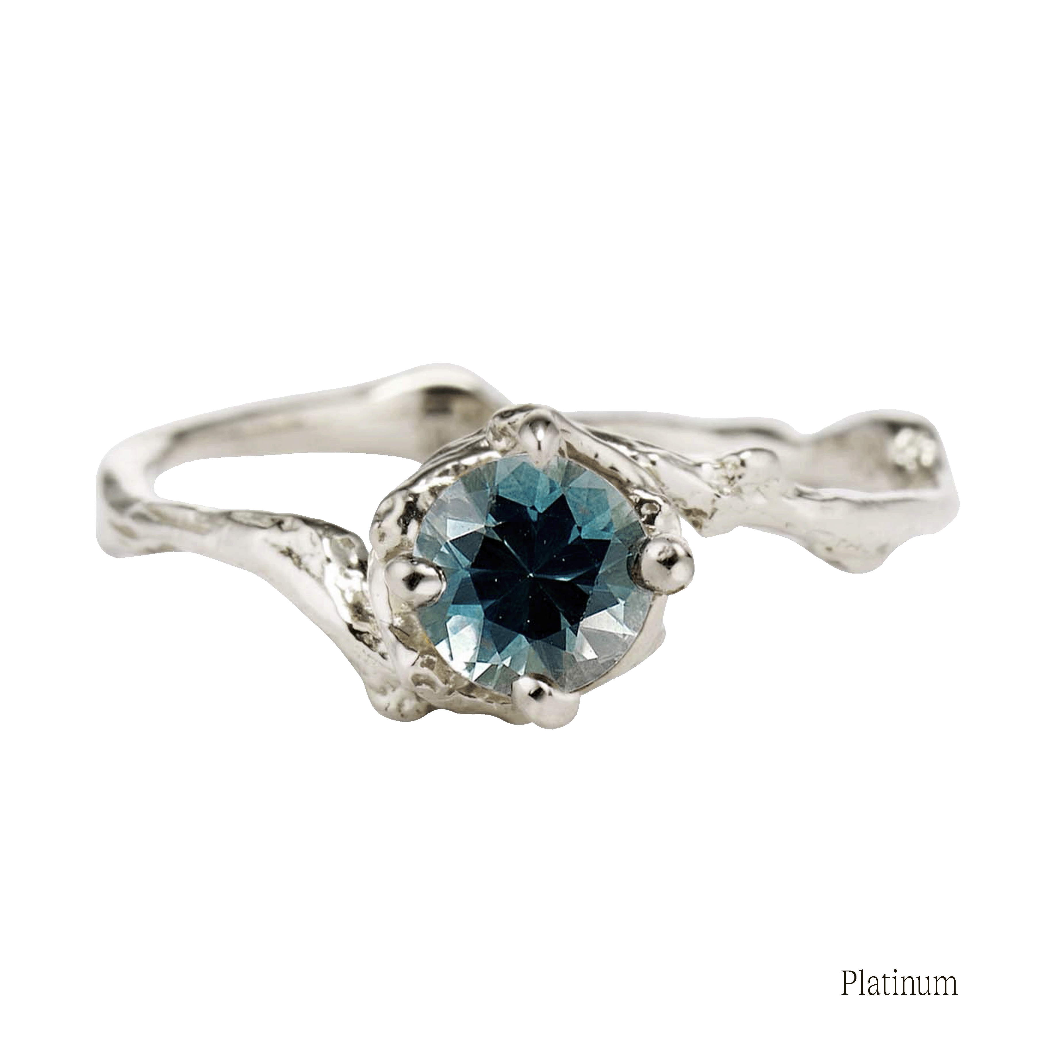 Demi Naples Teal Sapphire Solitaire