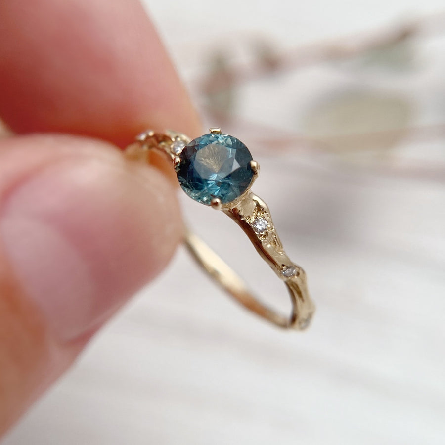 Braided Naples Solitaire w/Montana Sapphire - Ready To Ship