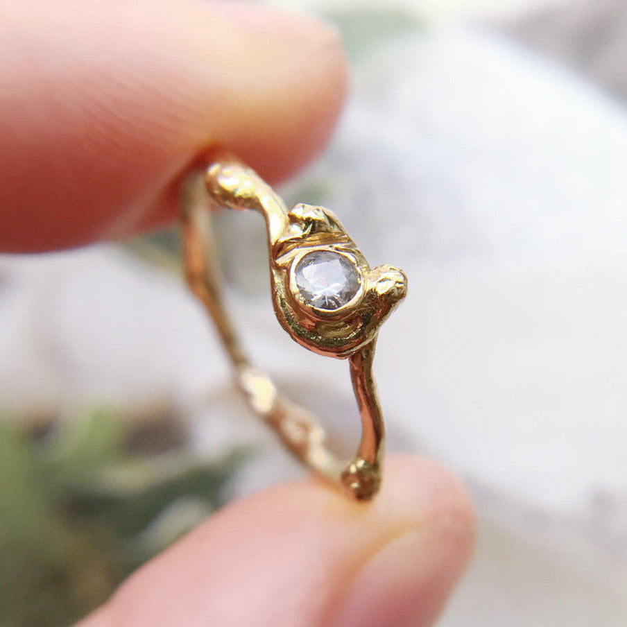 Alna White Sapphire Solitaire Ring - Ready To Ship