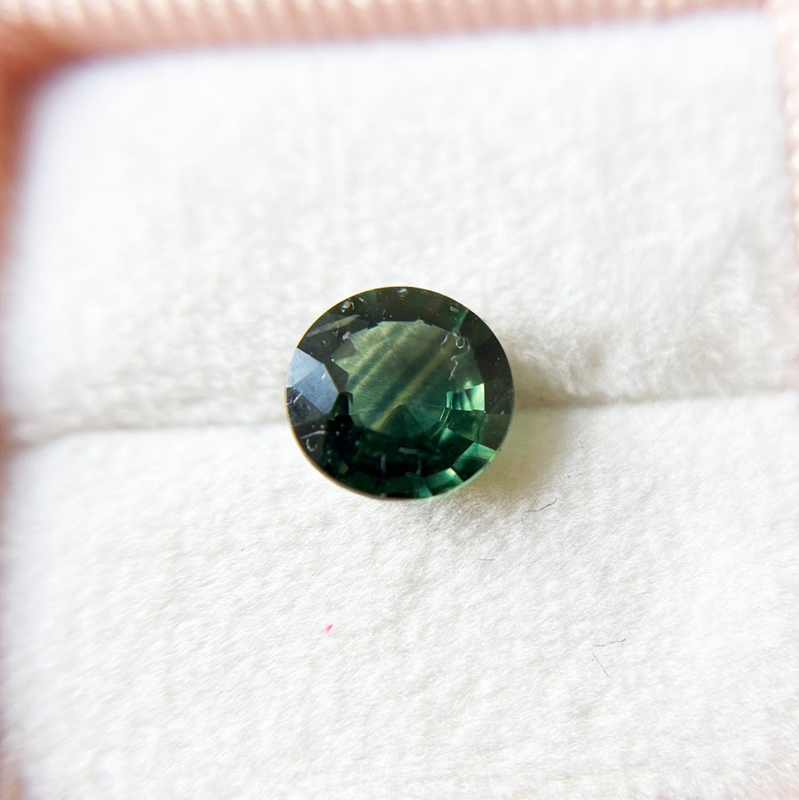Round Deep Green Montana Sapphire