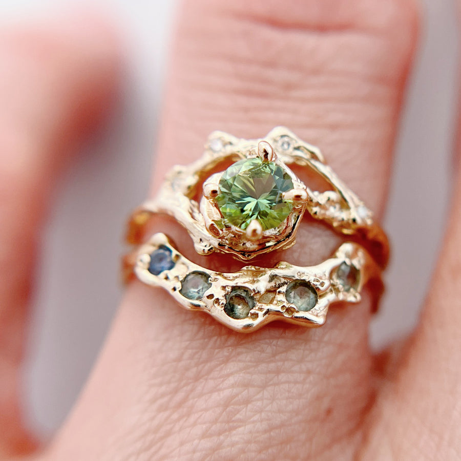OOAK - Demi Naples Half Halo w/Maine Tourmaline