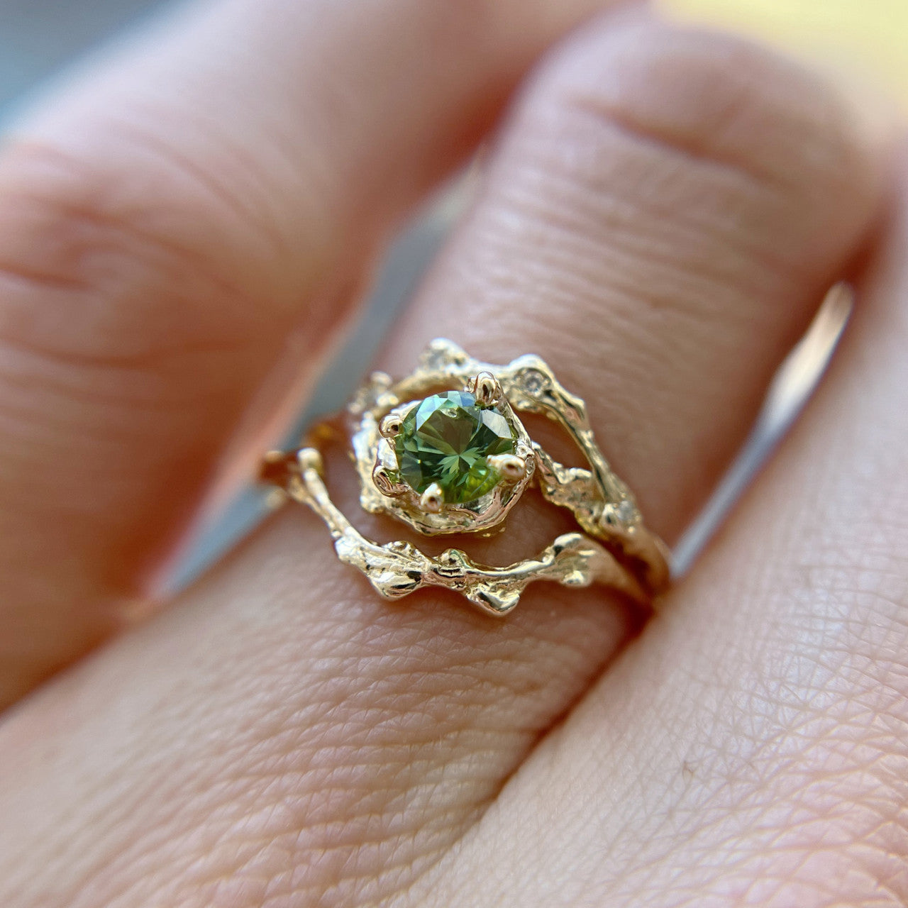 OOAK - Demi Naples Half Halo w/Maine Tourmaline