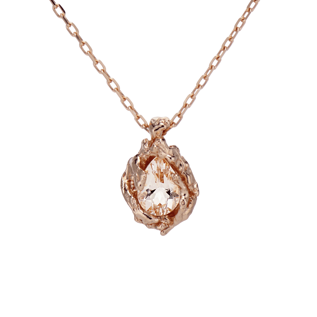 Naples Morganite Teardrop Necklace